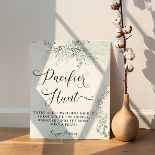 Eucalyptus Leaves Greenery Pacifier Hunt Game Poster