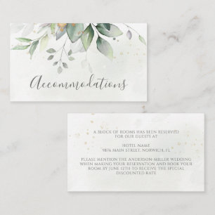 Eucalyptus Leaves Greenery Wedding Accommodation Enclosure Card