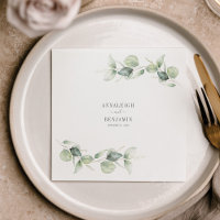 Eucalyptus Leaves Greenery Wedding Cocktail Paper