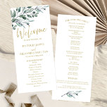 Eucalyptus Leaves Greenery Wedding Programs 4x9 Programme<br><div class="desc">Eucalyptus Leaves Greenery Wedding Programs 4x9</div>