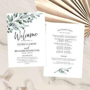 Eucalyptus Leaves Greenery Wedding Programs Programme