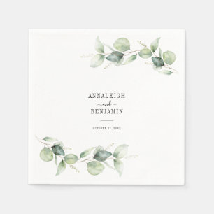Eucalyptus Leaves Greenery Wedding Reception Napkin