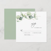 Eucalyptus Leaves Greenery Wedding RSVP Card