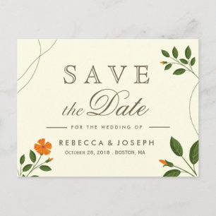 Eucalyptus Leaves Greenery Wedding Save the Date Postcard