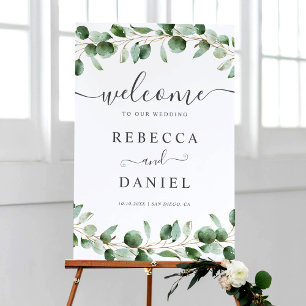 Eucalyptus Leaves Greenery Wedding Welcome Sign