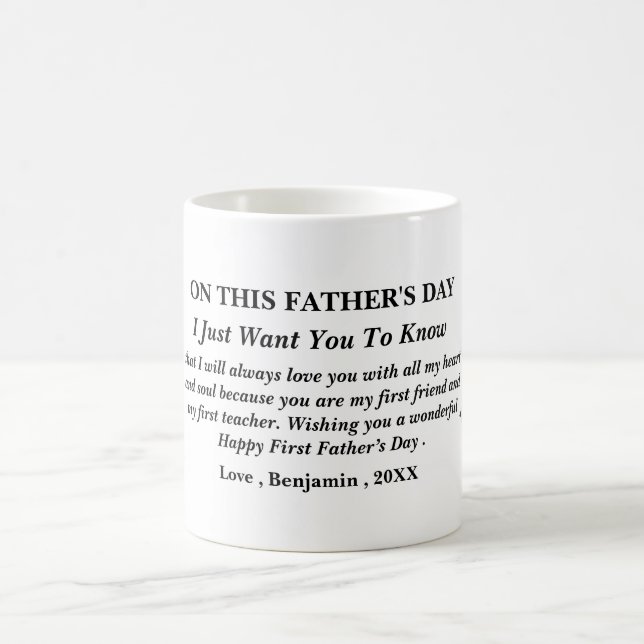  Eucalyptus Leaves Happy First Father's Day  Coffee Mug (Center)