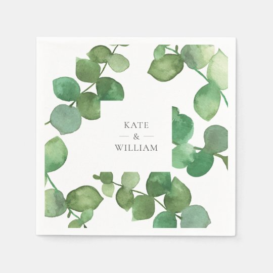 Eucalyptus Leaves Napkin Zazzle.co.uk