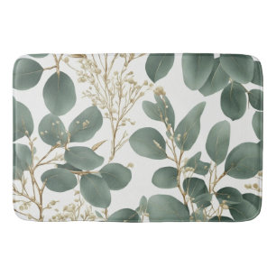 Eucalyptus Leaves Pattern Bath Mat