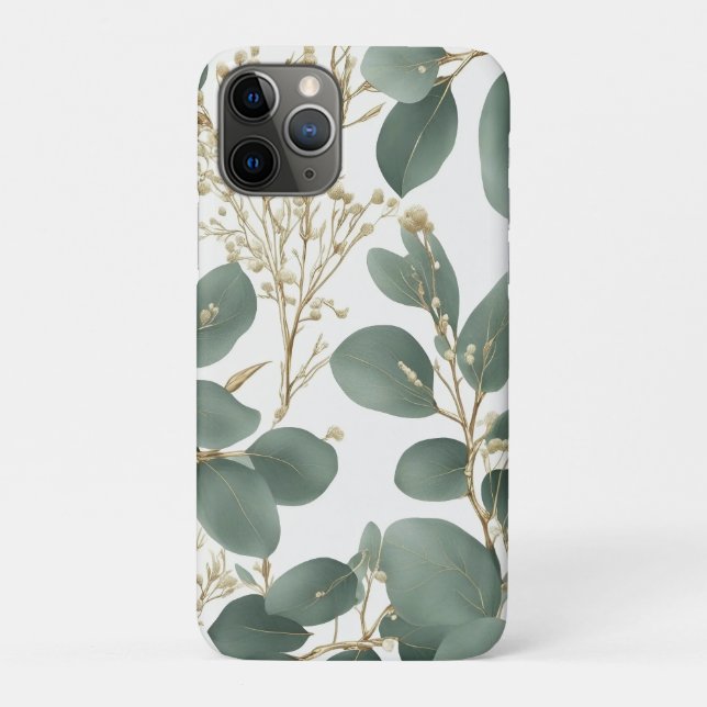 Eucalyptus Leaves Pattern Case-Mate iPhone Case (Back)