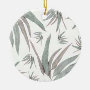 Eucalyptus Leaves Pattern Ceramic Tree Decoration