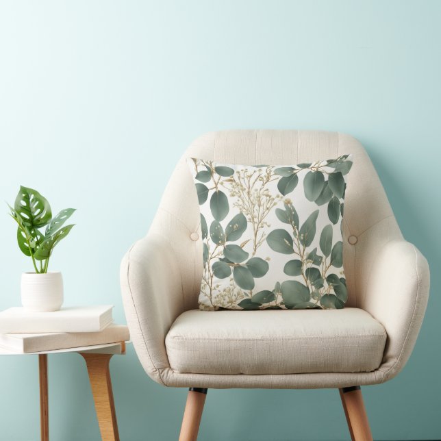 Eucalyptus Leaves Pattern Cushion (Chair)