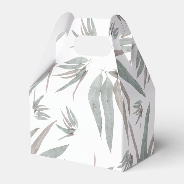 Eucalyptus Leaves Pattern Favour Box (Front Side)