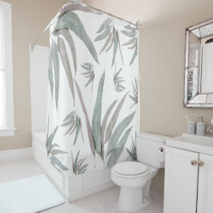 Eucalyptus Leaves Pattern Shower Curtain