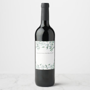 Eucalyptus Leaves Personalised Wine Bottle Label