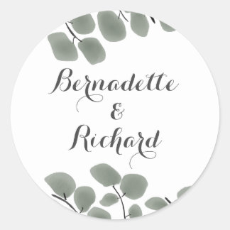 Eucalyptus Leaves Theme Classic Round Sticker