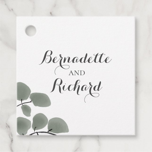 Eucalyptus Leaves Theme Favour Tags (Front)