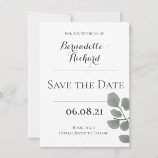 Eucalyptus Leaves Theme Save The Date