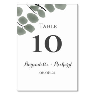 Eucalyptus Leaves Theme Table Number