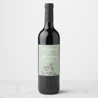 Eucalyptus Leaves Theme Wine Label