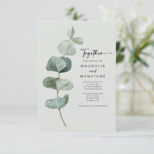 Eucalyptus Leaves   Together Modern Wedding Invitation