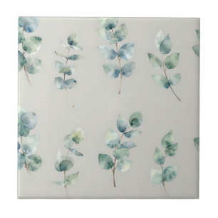 Eucalyptus Leaves Watercolor Pattern Tile