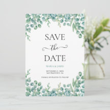 Eucalyptus Leaves Wedding Card