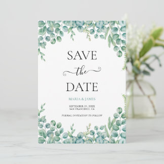 Eucalyptus Leaves Wedding Card