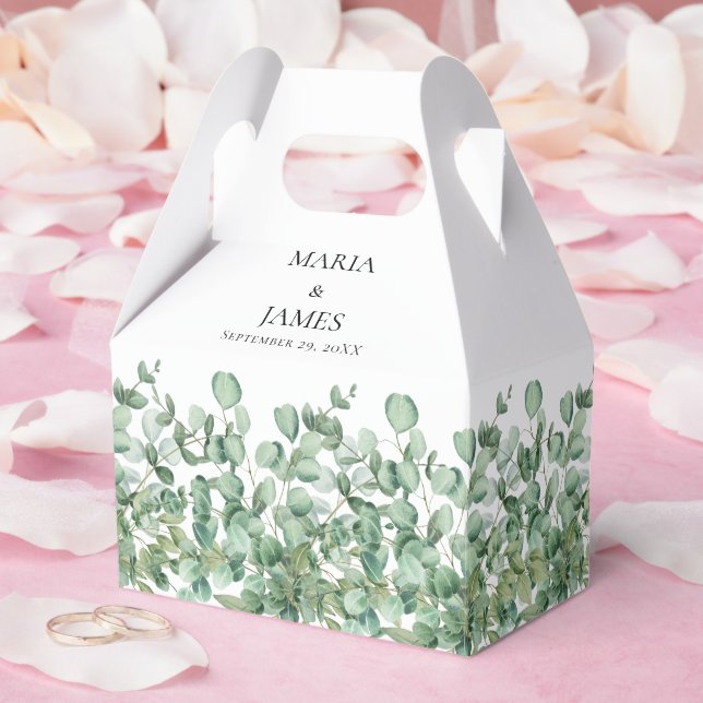 Eucalyptus Leaves Wedding Favour Box (Wedding)