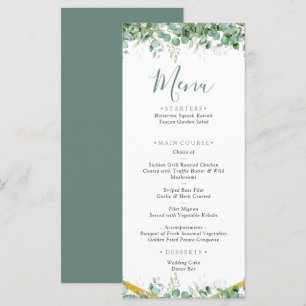 Eucalyptus Leaves Wedding Menu