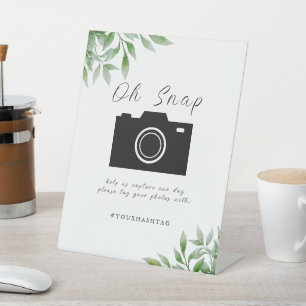 Eucalyptus Leaves Wedding Pedestal Sign