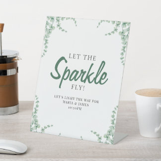 Eucalyptus Leaves Wedding Pedestal Sign