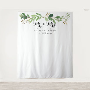 Eucalyptus Leaves Wedding Photo Backdrop/Prop Tapestry