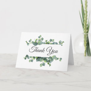 Eucalyptus Leaves Wedding Photo Thank You