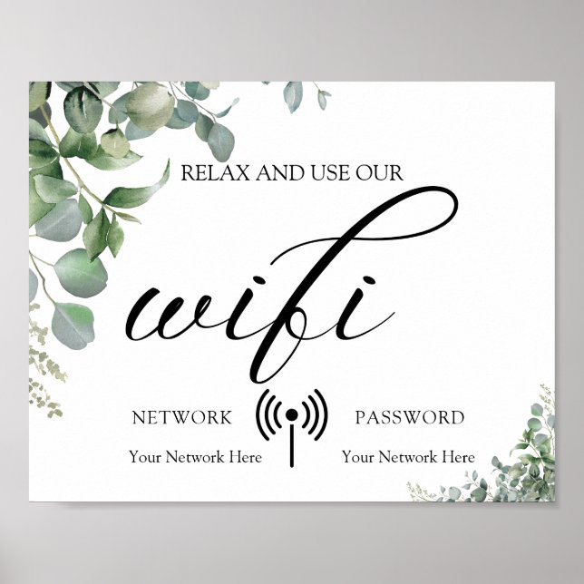 Eucalyptus Leaves Wedding Poster (Front)