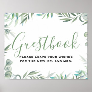 Eucalyptus Leaves Wedding Poster