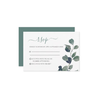 Eucalyptus Leaves Wedding RSVP Card