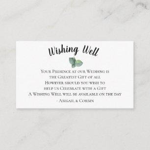 Eucalyptus Leaves Wedding Wishing Well Enclosure Card