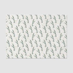 Eucalyptus Leaves with Gold Geometric Pattern Tissue Paper