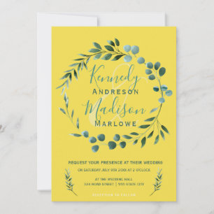 Eucalyptus Lemon Citrus Wedding Invitation