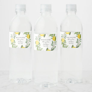 Eucalyptus Lemony Bridal Shower Couples Wedding Water Bottle Label