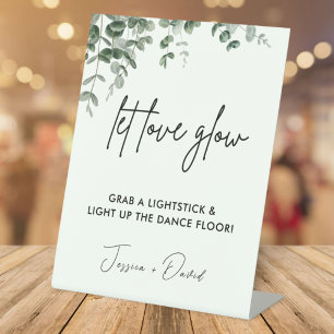 Eucalyptus Let Love Glow Wedding Glow Stick Sign