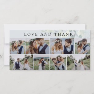 Eucalyptus Love and Thanks Photo Wedding Thank You Card