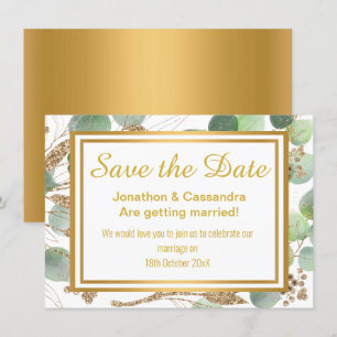 EUCALYPTUS LUXE GOLD BOTANICAL SAVE THE DATE