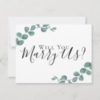 Eucalyptus Marry Us Will You Be Our Officiant Invi