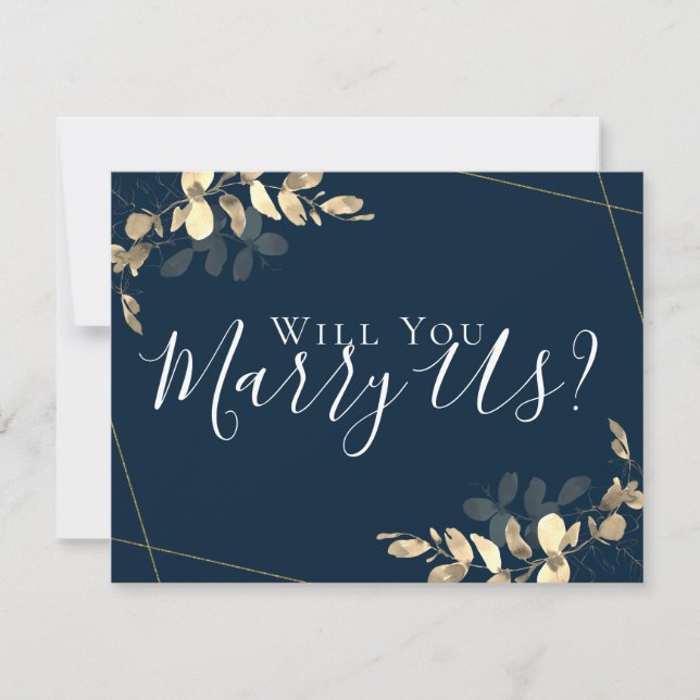 Eucalyptus Marry Us Will You Be Our Officiant Invitation (Front)
