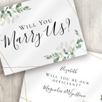 Eucalyptus Marry Us Will You Be Our Officiant