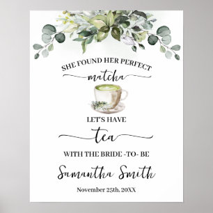 Eucalyptus Matcha Let's have Tea with Bride Poster