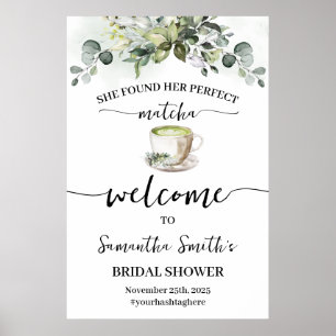 Eucalyptus Matcha Welcome Tea Bridal Shower Sign