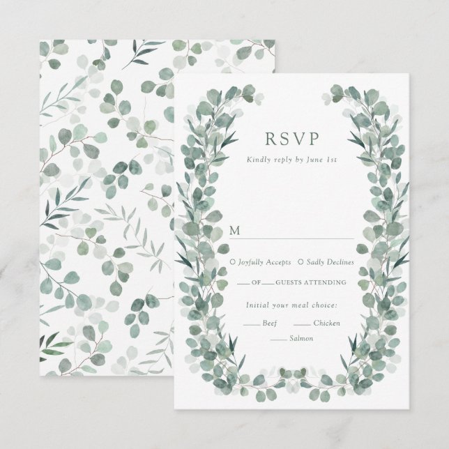 Eucalyptus Meals RSVP Card (Front/Back)
