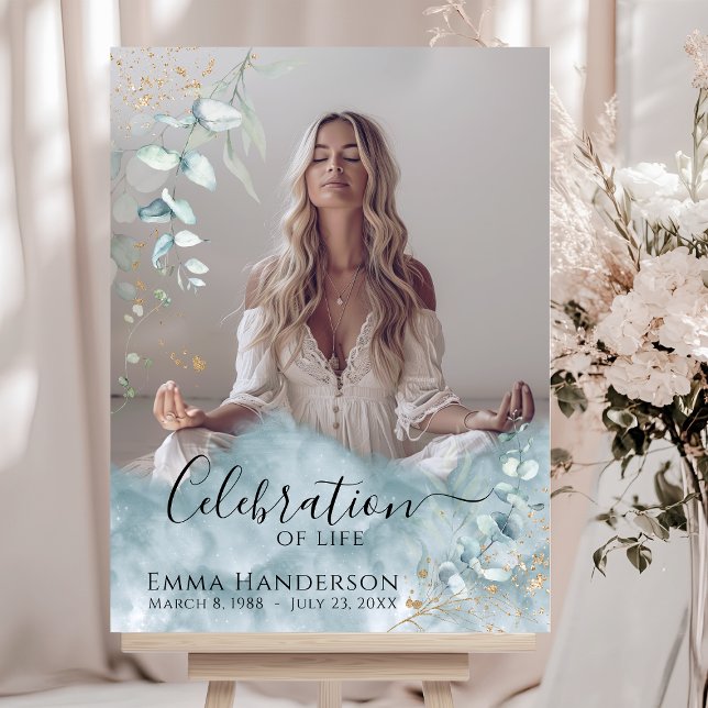 Eucalyptus - Memorial Photo Funeral welcome sign (Creator Uploaded)